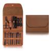 4-23 pieces of nail clippers, pedicure scissors set, stainless steel hook, portable manicure nail clippers tool set, 16 pieces of dark brown view 1