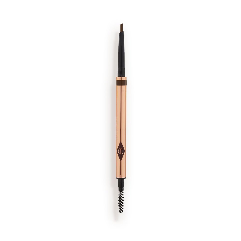 Charlotte Tilbury Brow Cheat Eyebrow Pencil - Refillable Micro-Precision Brow Pencil with Angled Tip for Natural Hair-Like Strokes - 16-Hour Wear, Waterproof, Vitamin E + Carnauba Wax - Dark Brown
