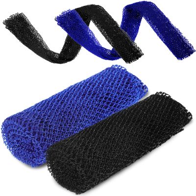 2 Pieces African Exfoliating Net Bath Sponge African Net Long Back Scrubber Body Shower Scrubber Back Scrubber Skin Smoother for Daily Use or Stocking Stuffer (Blue, Black)