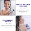 2 Pieces African Exfoliating Net Bath Sponge African Net Long Back Scrubber Body Shower Scrubber Back Scrubber Skin Smoother for Daily Use or Stocking Stuffer (Blue, Black) view 4