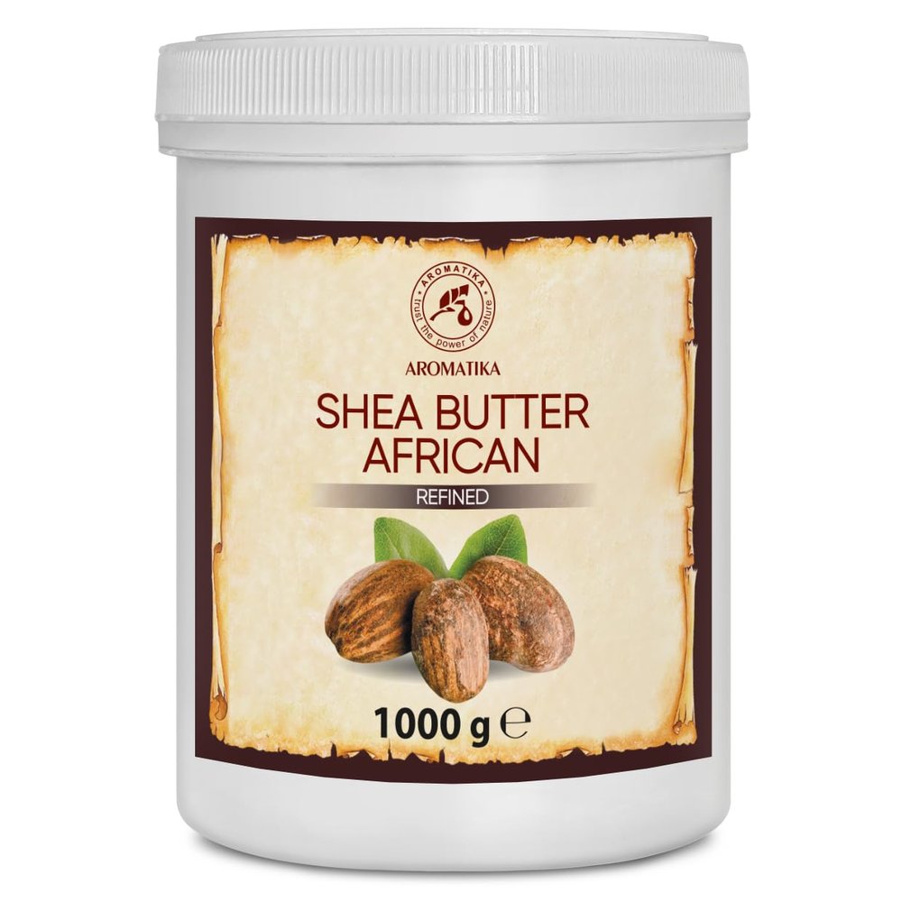 AROMATIKA Shea Butter Refined 35.3 Oz (1000g) - 100% Pure Shea Butter for Body Care - Hair - Face - Body Butter - Butyrospermum Parkii