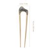 Beaupretty 2pcs Vintage U-shaped Alloy Hairpins Retro Hair Clips for Women Elegant Hair Accessories for Updos Buns for Weddings and Parties and Stylish Design view 3