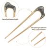 Beaupretty 2pcs Vintage U-shaped Alloy Hairpins Retro Hair Clips for Women Elegant Hair Accessories for Updos Buns for Weddings and Parties and Stylish Design view 4