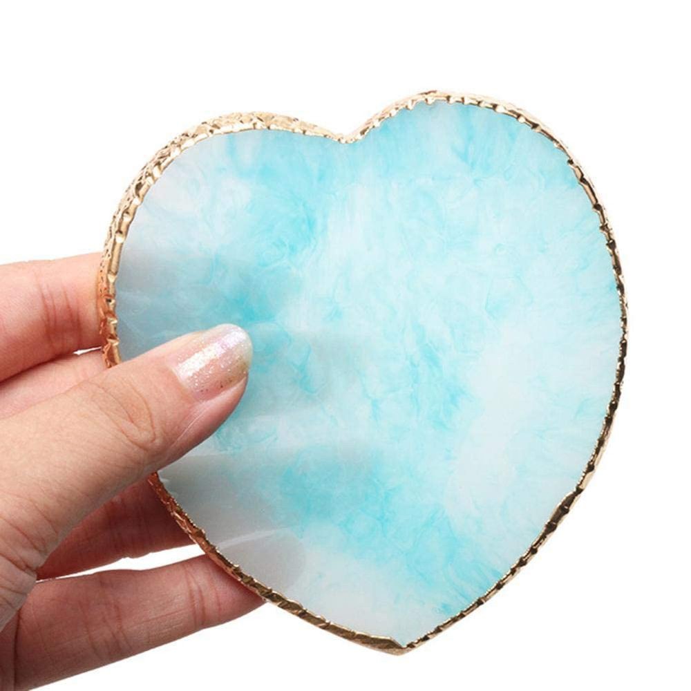 AKOAK 1 Pack Resin Nail Art Palette, Gilded Edge Nail Painting Mixed Color Display Board, Color Makeup Foundation Mixing Tools