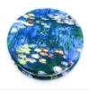 Aeisage Small Handbag Mirror Compact Mirror for Girls Purse Mirror Folding Pu Leather Floral Compact Claude Monet Water Lilies Unique Gift for Sister view 1