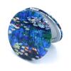 Aeisage Small Handbag Mirror Compact Mirror for Girls Purse Mirror Folding Pu Leather Floral Compact Claude Monet Water Lilies Unique Gift for Sister view 2