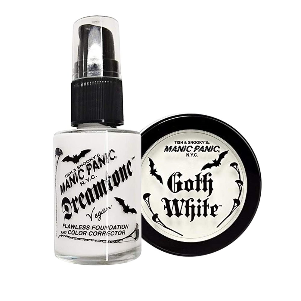 MANIC PANIC White Liquid Foundation Bundle with Goth White Cream to Powder Foundation