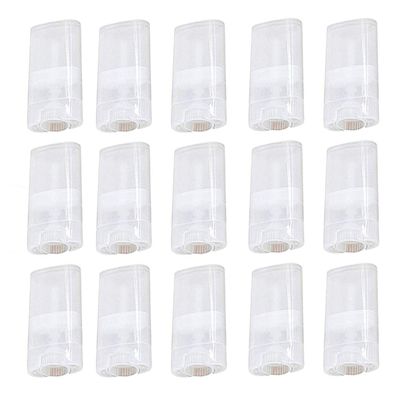 20 Pcs 15ML Clear Empty Plastic Oval Deodorant Containers Lipstick Lip Balm Tubes 0.5 Oz Oval Twist-Up Refillable Tubes BPA Free for DIY Lip Balm Lipstick Crayon Chapstick Homemade Aromatherapy