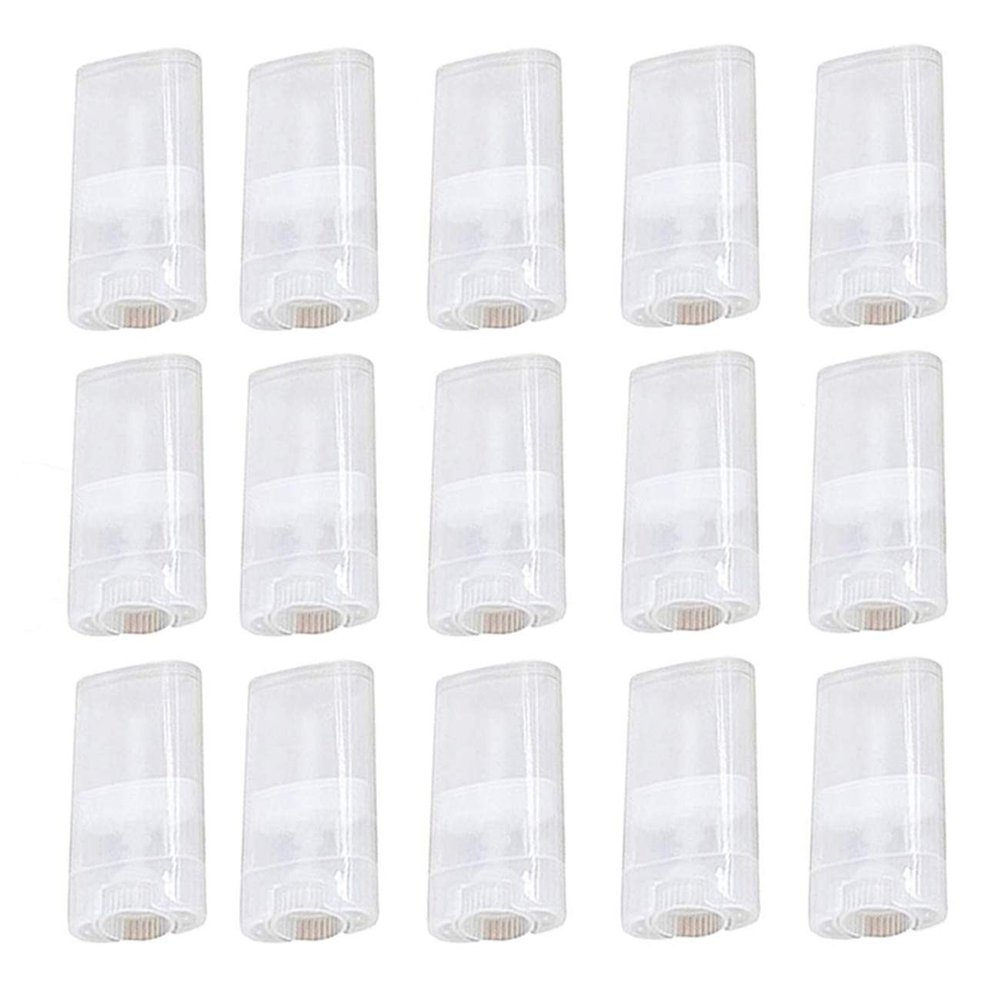 20 Pcs 15ML Clear Empty Plastic Oval Deodorant Containers Lipstick Lip Balm Tubes 0.5 Oz Oval Twist-Up Refillable Tubes BPA Free for DIY Lip Balm Lipstick Crayon Chapstick Homemade Aromatherapy