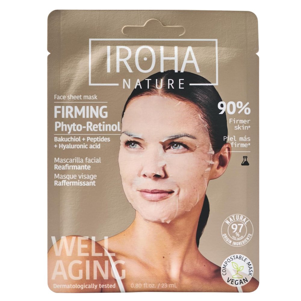 Iroha Nature - Smoothing & Hydrating 100% biodegradable sheet mask with Bakuchiol