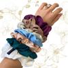 MORE SUNDAY 100% Natural Mulberry Silk Scrunchie | Perfect for Birthday Gift, Mother's Day, Just Because, Treat Yourself, Self care | Tissue Paper Wrapping (Pink, Silver, White, Emerald, Plum, Blue, Carmel) (French Blue) view 4