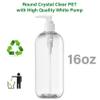 KOALA Clear Empty Refillable Bottles with Leakproof BPA Free Container Fits for Lotion, Shampoo, Conditioner, Cream, Travel Size Hand Sanitizer Refills (16oz, 8oz & 2oz, Pack of 12) view 2