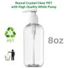 KOALA Clear Empty Refillable Bottles with Leakproof BPA Free Container Fits for Lotion, Shampoo, Conditioner, Cream, Travel Size Hand Sanitizer Refills (16oz, 8oz & 2oz, Pack of 12) view 3