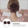 Beaupretty 2pcs Flower Hair Bun Clips Flower-designed Ponytail Extensions for Updo Hairstyles Easy to Use Synthetic Hair Accessories for Weddings and Parties Deep view 2