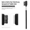 3Pcs Brush, Comb Eye Shadow Brush Comb Brow Lash Mascara Brush Comb for (Black1) view 3