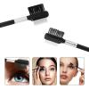 3Pcs Brush, Comb Eye Shadow Brush Comb Brow Lash Mascara Brush Comb for (Black1) view 4