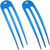 (2) Anodized Aluminum Matte Finished 3 Prong Hair Fork 4.9 inch Curved Unbreakable Waterproof with FPL of 4 inches (aqua) view 1