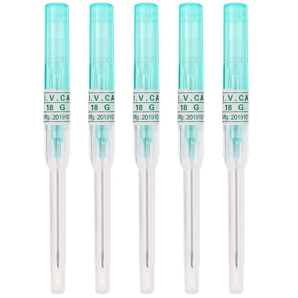 Piercing Needles,5PCS 18G IV Catheter Needles Kit for IV Start Kits,Ear Nose Piercing Supply(18G)