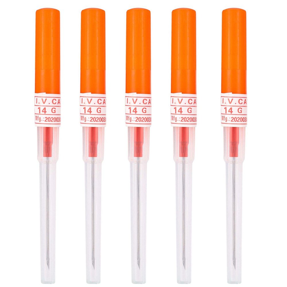 Piercing Needles,5PCS 14G IV Catheter Needles Kit Piercing for IV Start Kits,Ear Nose Piercing Needles Supply(14G)