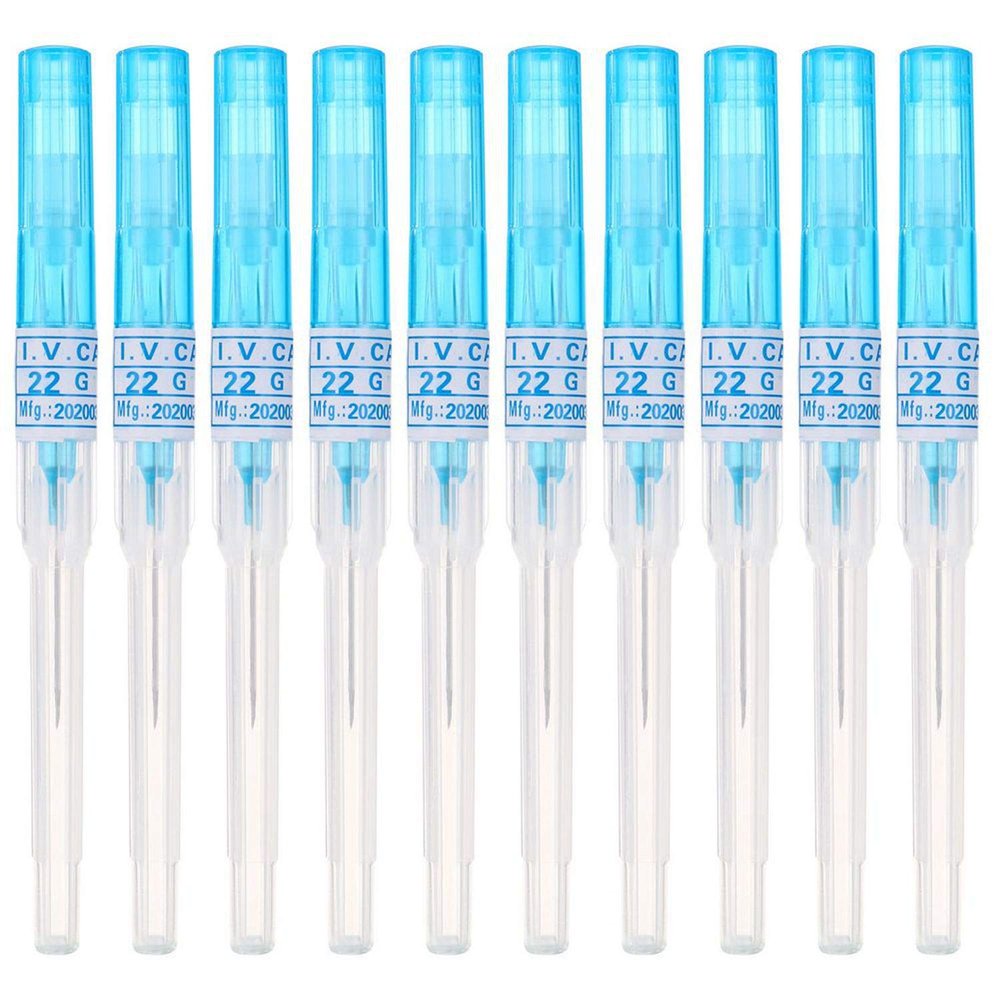 JinYan Piercing Needles 10PCS 22G IV Catheter Needles Kit for IV Start Kits,Ear Nose Piercing Supply(22G)