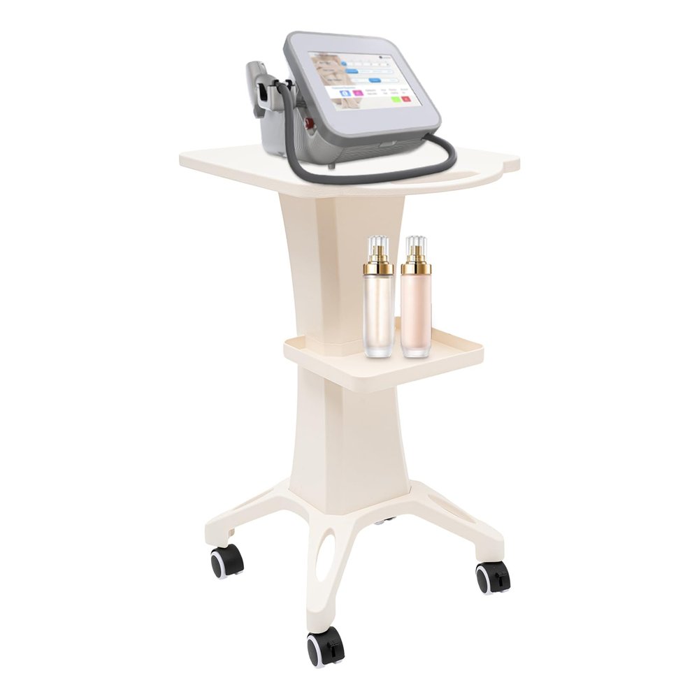 Beauty Salon Trolley Cart Trolley Rolling, Upthehill 2 Tiers White Elegant Spa Beauty Equipment Maintenance Cart Rack Storage Tray for Beauty Medical Instruments, Hairdressing