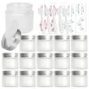 15 Pack, 2 oz 60ml Frosted Glass Jars with Silver Lids & Inner Liners, Empty Matte Clear Round Refillable Cosmetic Containers Travel Jars for Cosmetics,Body Butter,Scrubs,Face Cream Lotion and More view 1
