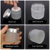 15 Pack, 2 oz 60ml Frosted Glass Jars with Silver Lids & Inner Liners, Empty Matte Clear Round Refillable Cosmetic Containers Travel Jars for Cosmetics,Body Butter,Scrubs,Face Cream Lotion and More view 3