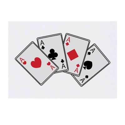 Azeeda 'Aces Playing Cards' Temporary Tattoo - Water Resistant, Skin-Safe, Non-Toxic Transfer (TO00042050)