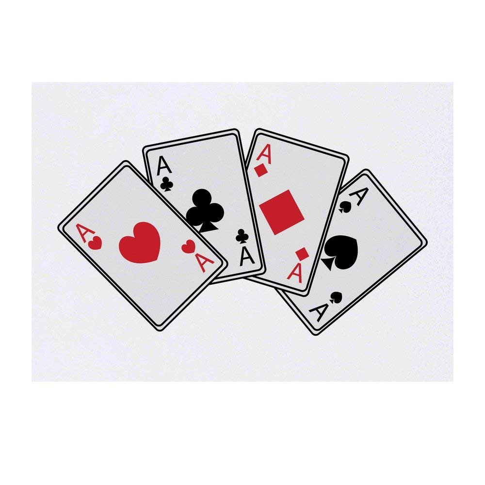 Azeeda 'Aces Playing Cards' Temporary Tattoo - Water Resistant, Skin-Safe, Non-Toxic Transfer (TO00042050)