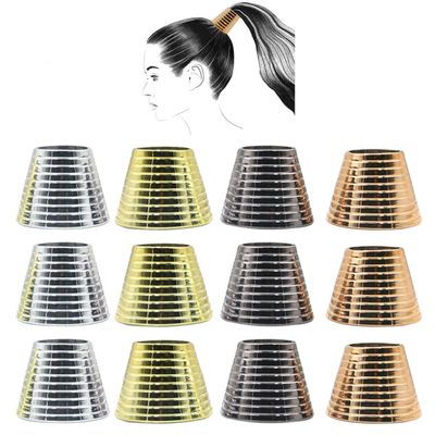 12PCS Plastic With Teeth Circle Cuff Ponytail Cover Punk Hair Rings Ponytail Holder Hair Clips Hair Headwear for Lady Women