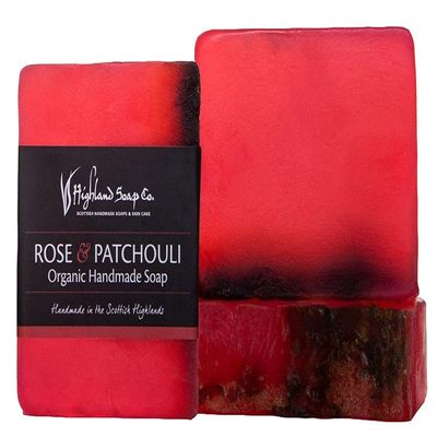 The Highland Soap Company, Organic Vegetable Oil Handmade Glycerin Soap, 5.3oz (Rose & Patchouli)
