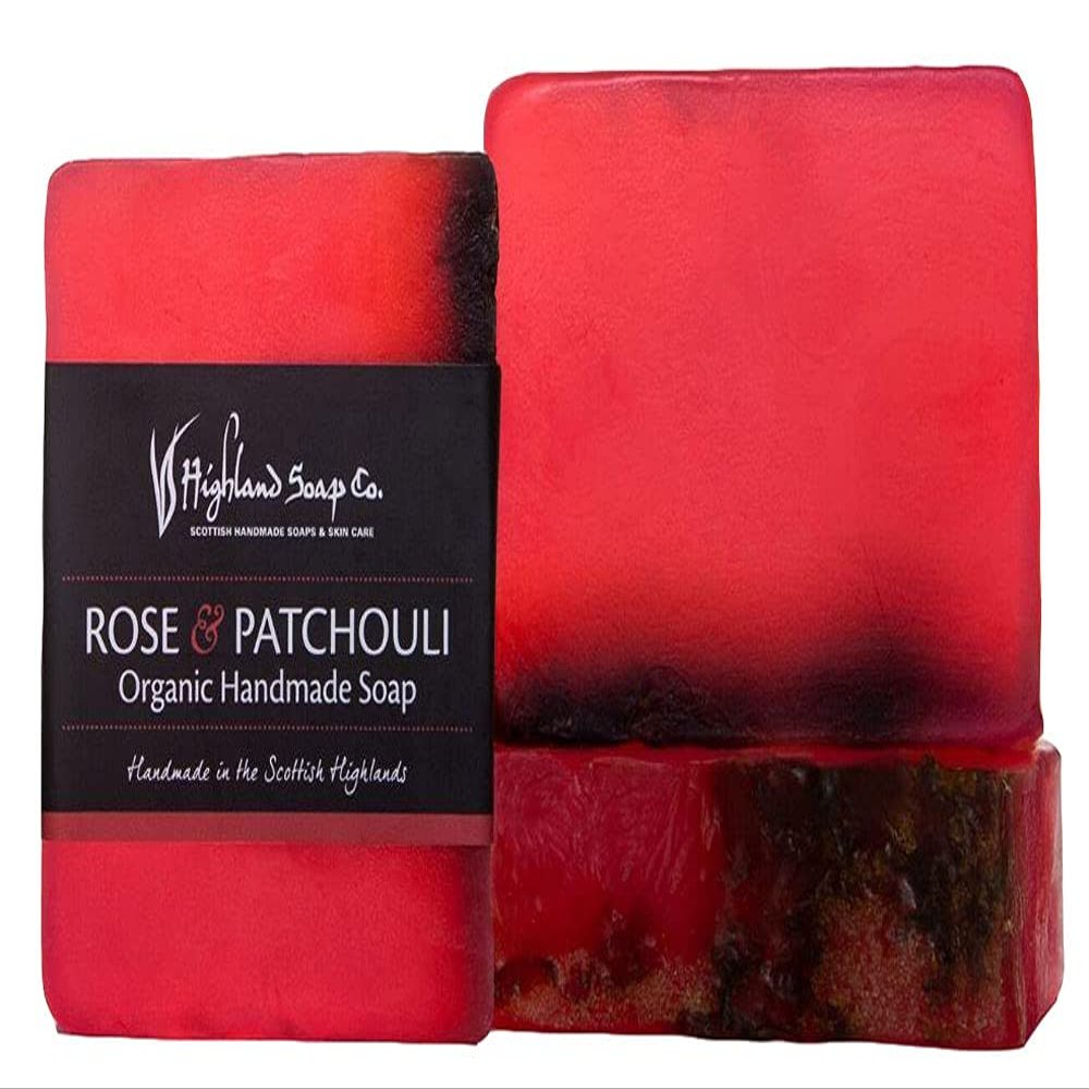 The Highland Soap Company, Organic Vegetable Oil Handmade Glycerin Soap, 5.3oz (Rose & Patchouli)