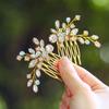 JONKY Rhinestone Bride Wedding Hair Comb Gold Bridal Hair Piece Accessories for Women(Pack of 2) view 1