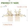 JONKY Rhinestone Bride Wedding Hair Comb Gold Bridal Hair Piece Accessories for Women(Pack of 2) view 4
