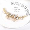 JONKY Bride Crystal Wedding Hair Comb Gold Rhinestone Hair Piece Bridal Hair Accessories for Women view 2