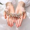 JONKY Bride Crystal Wedding Hair Comb Gold Rhinestone Hair Piece Bridal Hair Accessories for Women view 3