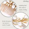 JONKY Bride Crystal Wedding Hair Comb Gold Rhinestone Hair Piece Bridal Hair Accessories for Women view 4