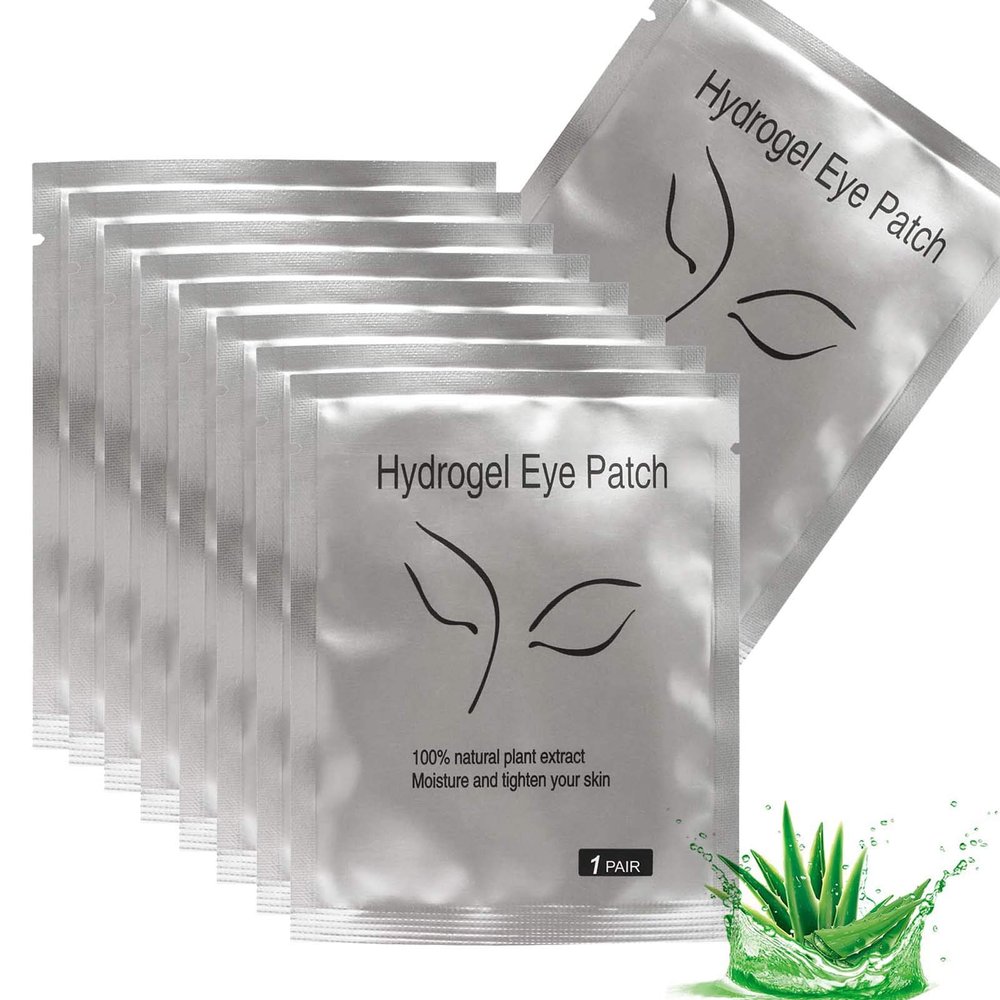 Qleng 50 Pairs Under Eye Pads, Eyelash Extension Eye Pad for Lash Extensions, Hydrogel Eye Patch DIY False Eyelash Lash Extension Makeup Eye Gel Pad