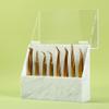 8 Holes Tweezers Holder, Acrylic Rack Storage Eyelash Extension Tools with Dust Cover Tweezer Display Stand Holder Eyelash Extension Supplies Acrylic Display Stand Tool Salon view 2