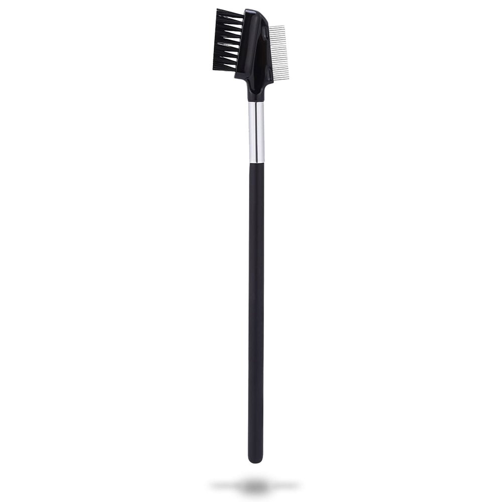 2-in-1 Eyelash Brush and Comb, Stainless Steel Resuable Eyelash Separator Tool Portable Eye Lash Brush Mascara Applicator Makeup Tool for Woman