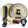 Striking Viking Mustache Wax Kit with Comb - 2 oz, Vanilla - Strong Hold Vanilla Mustache Wax & Anti-Static Comb for Precise Grooming - Non-Greasy Formula for Easy Beard Care view 1