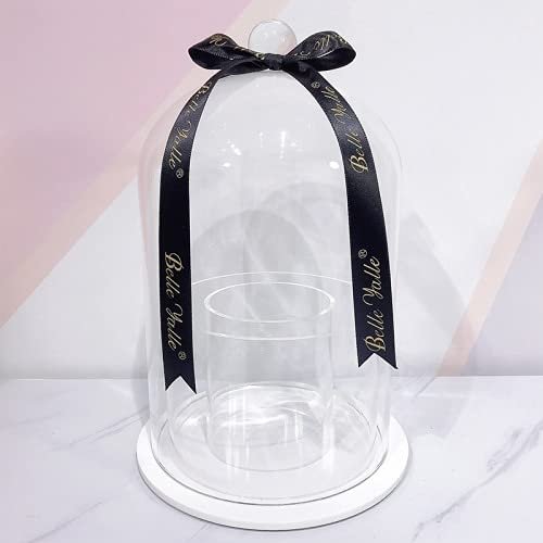 Anncus Luxury Makeup Brush Organizer HD Glass Cover Storage Box Acrylic Base Cosmetic Clear Make Up Pen Holder for Home Bedroom Dresser - (Color: White Base)