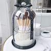 Anncus Luxury Makeup Brush Organizer HD Glass Cover Storage Box Acrylic Base Cosmetic Clear Make Up Pen Holder for Home Bedroom Dresser - (Color: White Base) view 2