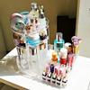Anncus Rotating cosmetic case storage box desktop home acrylic skin care products dressing table storage box lipstick box brush barrel - (Color: CLEAR) view 3