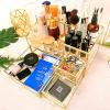 Anncus European Retro Skin Care Products Lipstick Drawer Dressing Table Cosmetic Glass Storage Box - (Color: gold edge) view 1