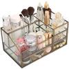 Anncus European Retro Skin Care Products Lipstick Drawer Dressing Table Cosmetic Glass Storage Box - (Color: gold edge) view 2
