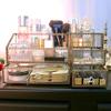 Anncus European Retro Skin Care Products Lipstick Drawer Dressing Table Cosmetic Glass Storage Box - (Color: gold edge) view 4