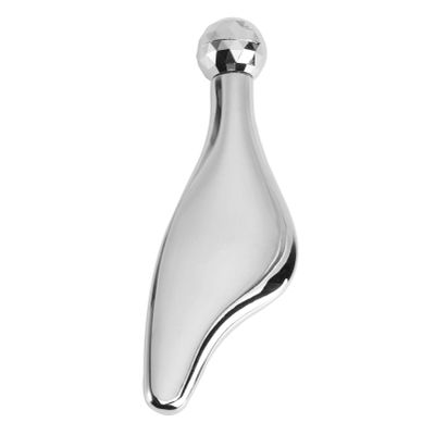 Face Roller Metal Eye Cream Applicator Scraping Facial Massage Tool Manual Guasha Beauty Skin Scraper Board for Reduce Puffiness Anti- Wrinkle Silver