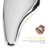 Face Roller Metal Eye Cream Applicator Scraping Facial Massage Tool Manual Guasha Beauty Skin Scraper Board for Reduce Puffiness Anti- Wrinkle Silver view 2