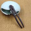 1Pcs Hair Stick U Shape Handmade Wooden Hair Sticks Vintage Style Ebony Wood Hair Fork Hair Pin for Banquet Vacation Evening Party Holiday(Black) view 4